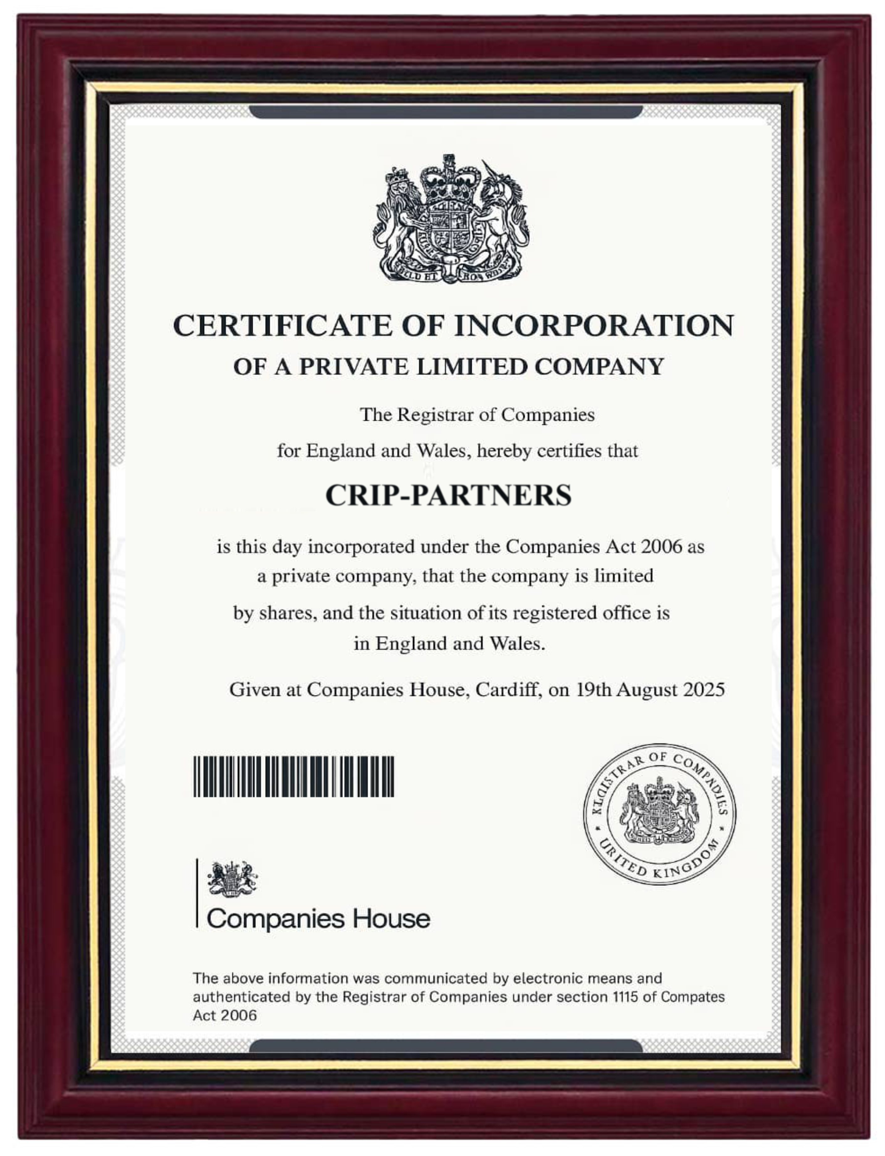 Certificate of Incorporation