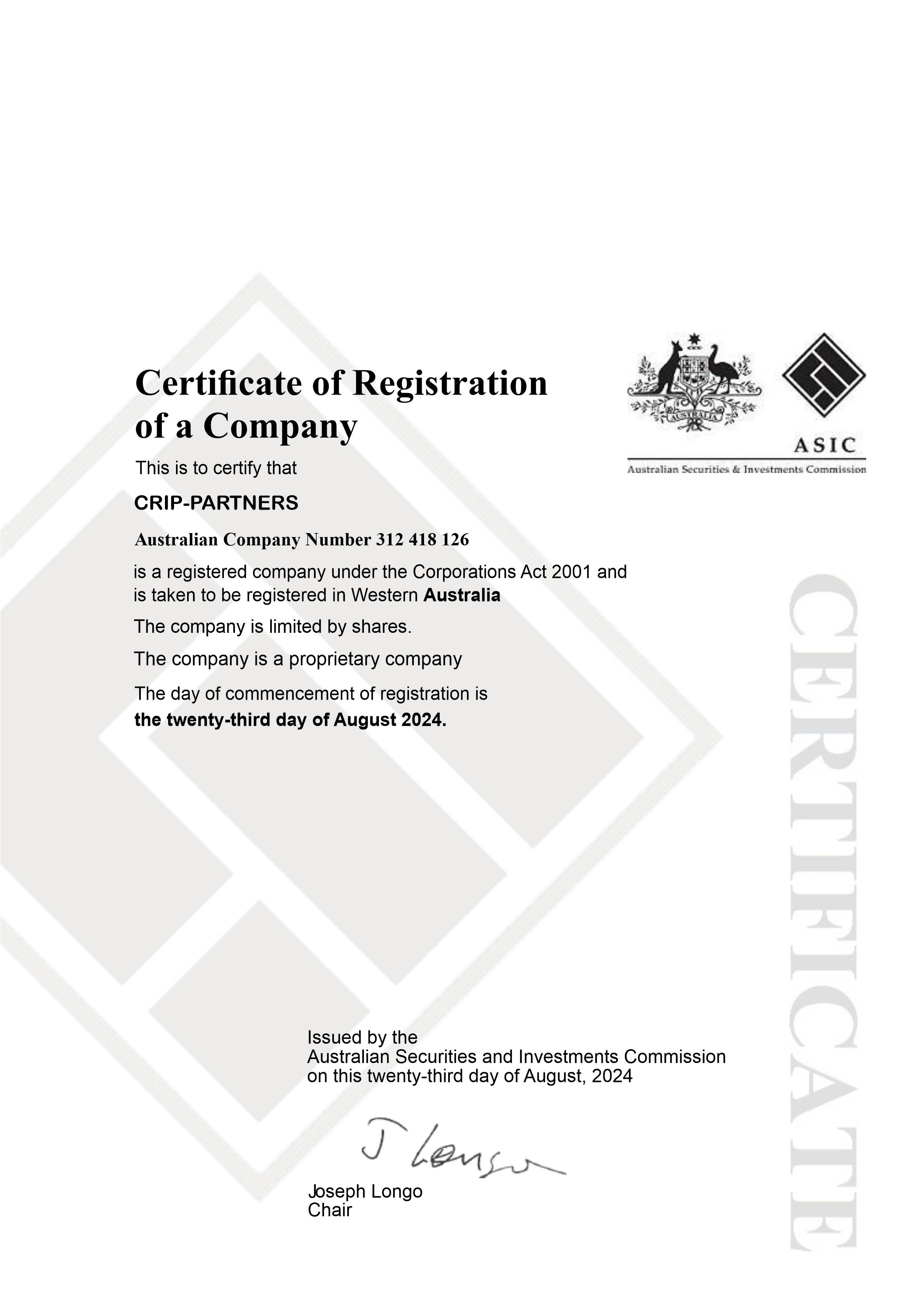 ASIC Registration